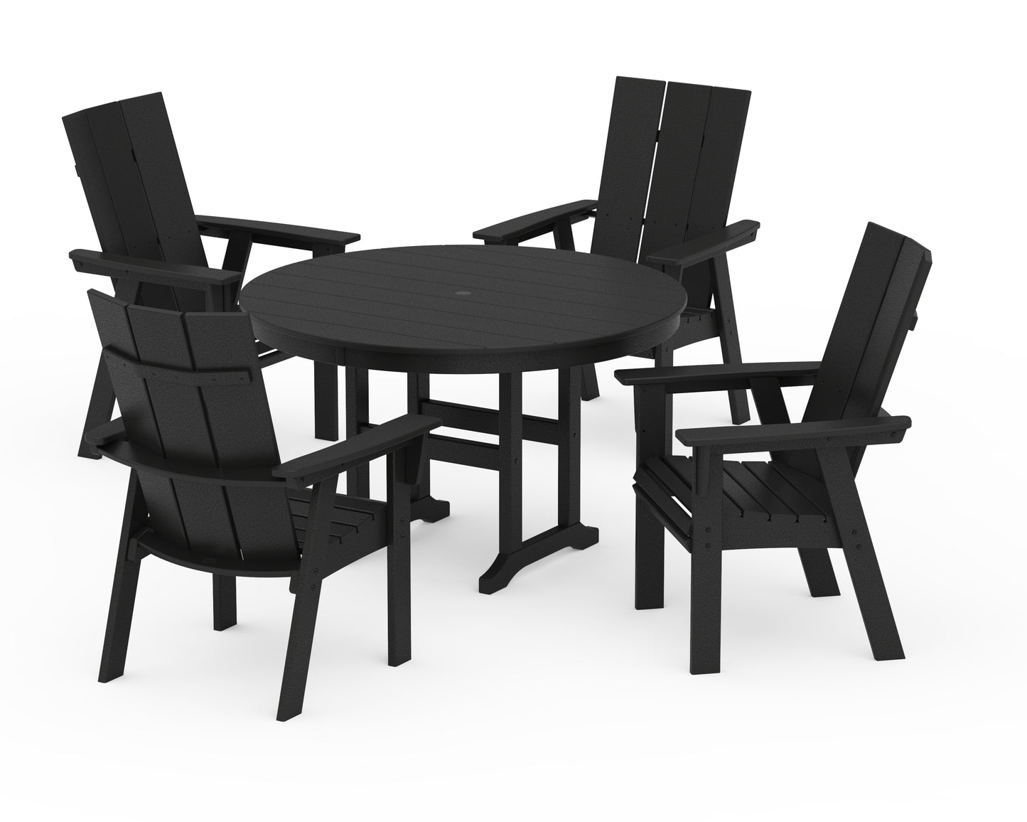 Modern Curveback Adirondack 5-Piece Round Farmhouse Dining Set