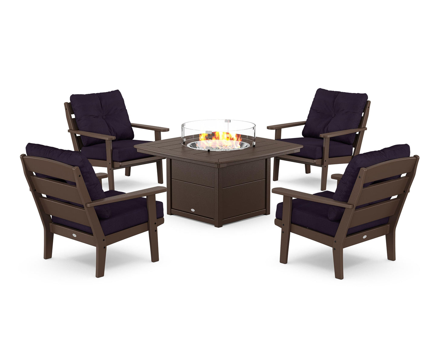 Lakeside 5-Piece Deep Seating Set with Nautical Fire Pit Table