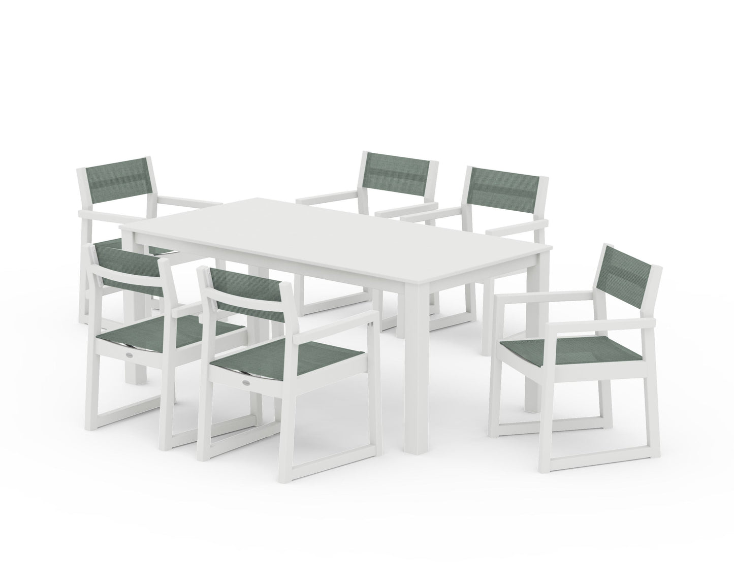 EDGE Sling Arm Chair 7-Piece Parsons Dining Set