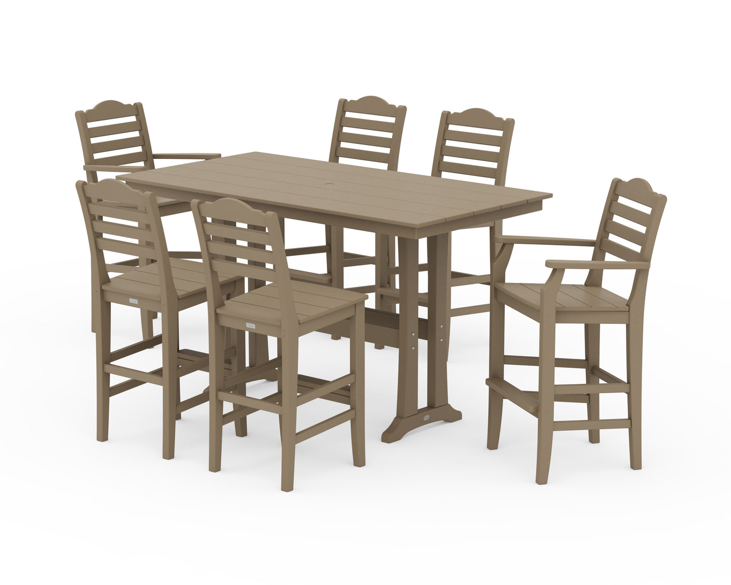 Savannah 7-Piece Farmhouse Bar Set with Trestle Legs