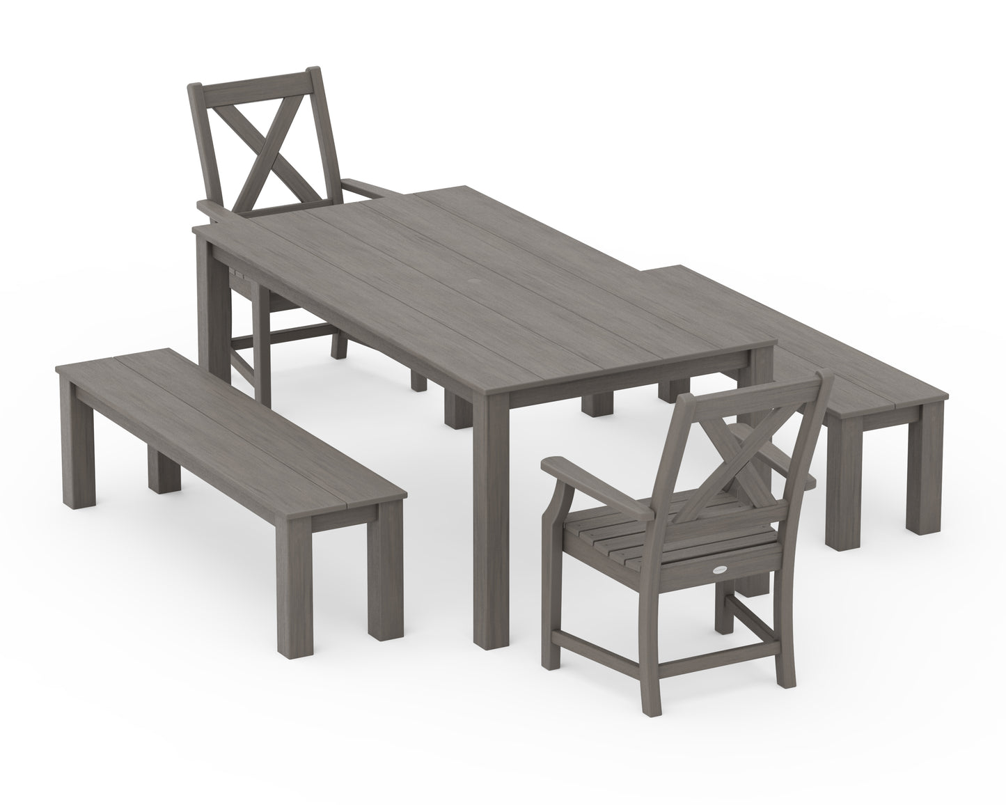 Braxton 5-Piece Parsons Dining Set with Benches