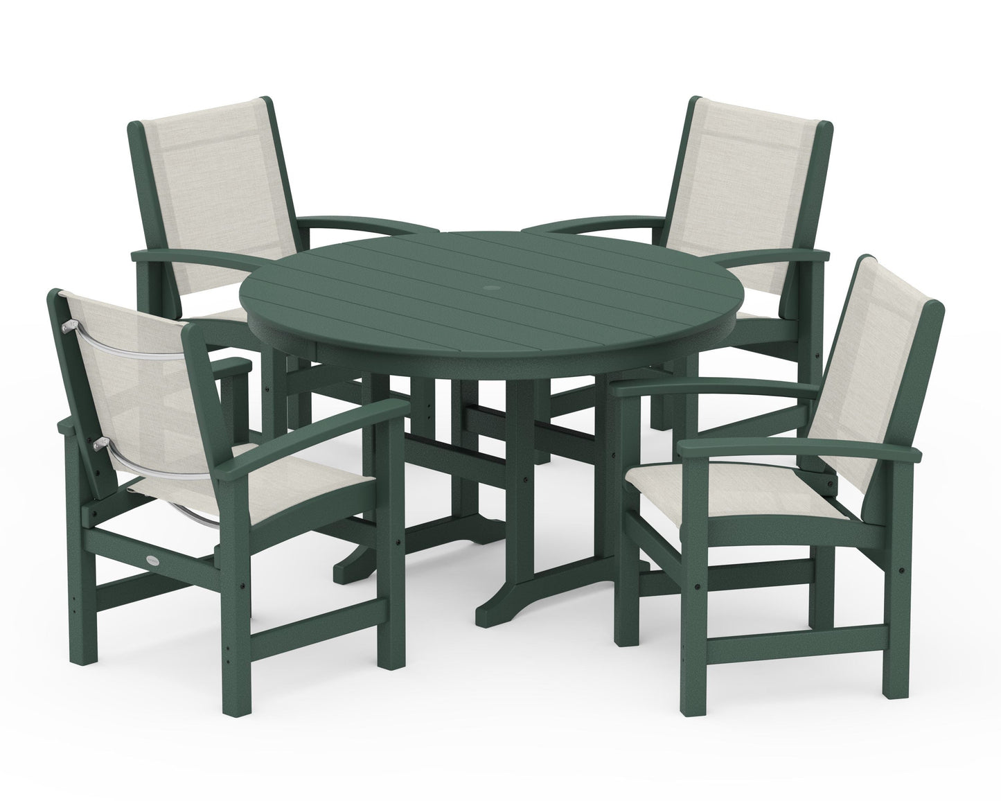 Coastal 5-Piece Round Farmhouse Dining Set