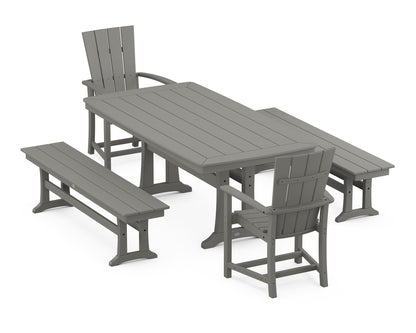 Quattro 5-Piece Dining Set with Trestle Legs