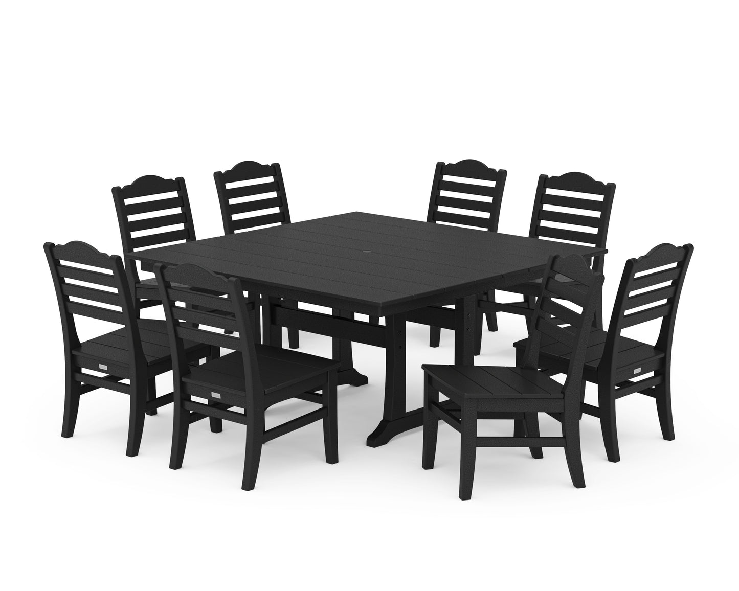 Savannah Side Chair 9-Piece Square Farmhouse Dining Set with Trestle Legs