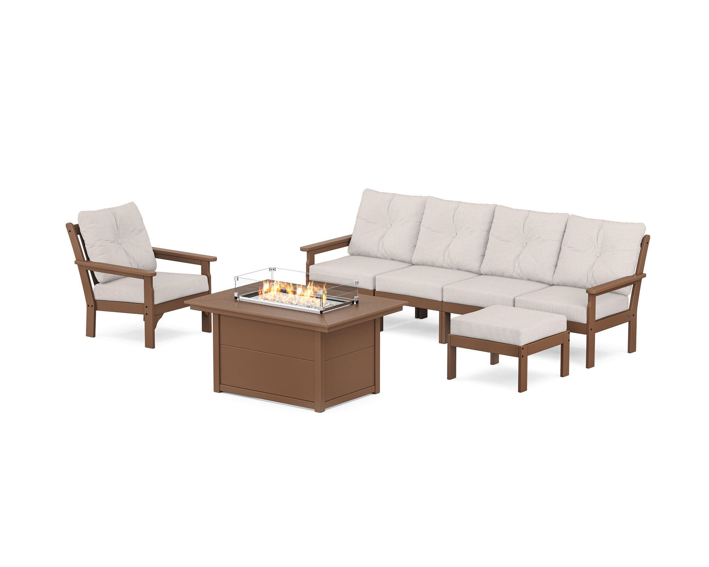 Vineyard Sectional Lounge and Fire Pit Set