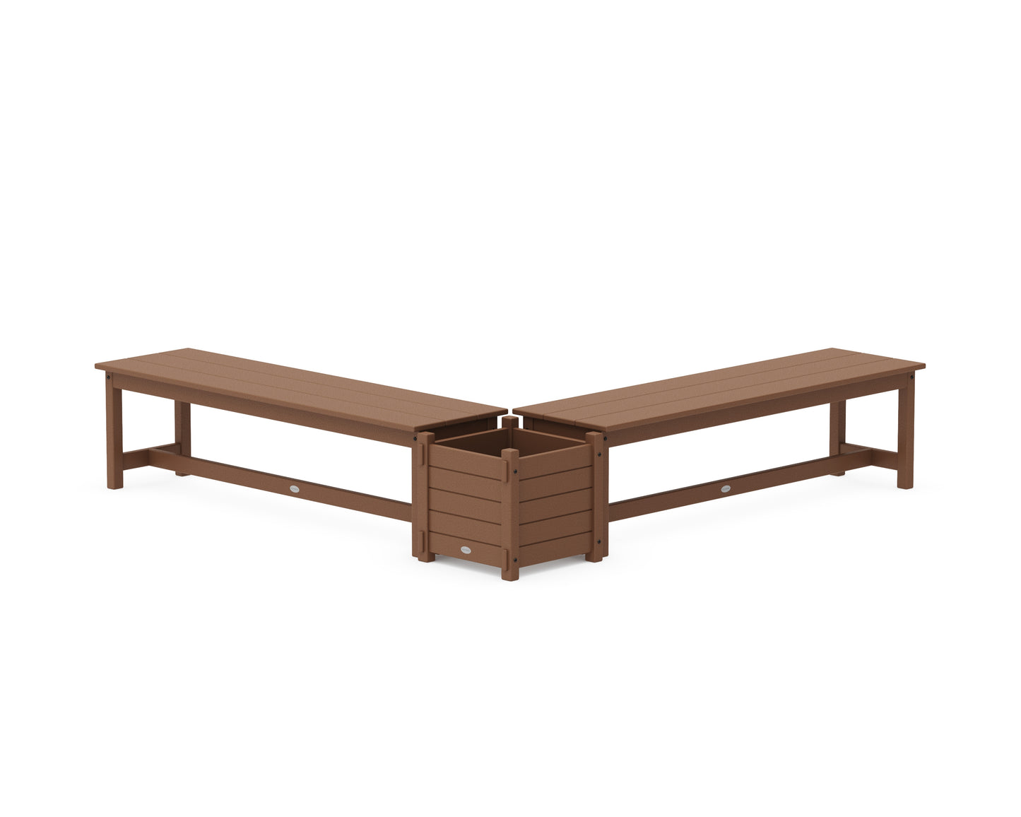 60" Nautical L- Shaped Planter Bench Set