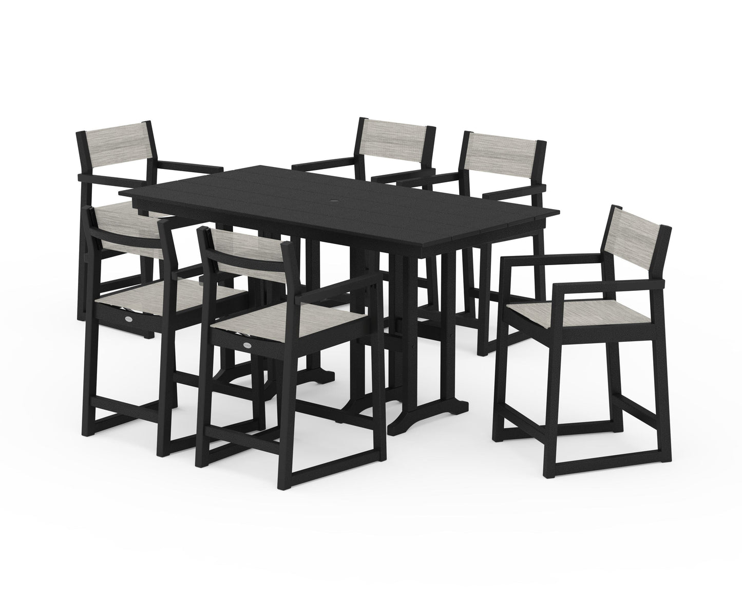 EDGE Sling Arm Chair 7-Piece Farmhouse Counter Set