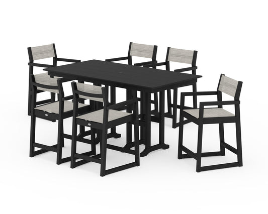 EDGE Sling Arm Chair 7-Piece Farmhouse Counter Set