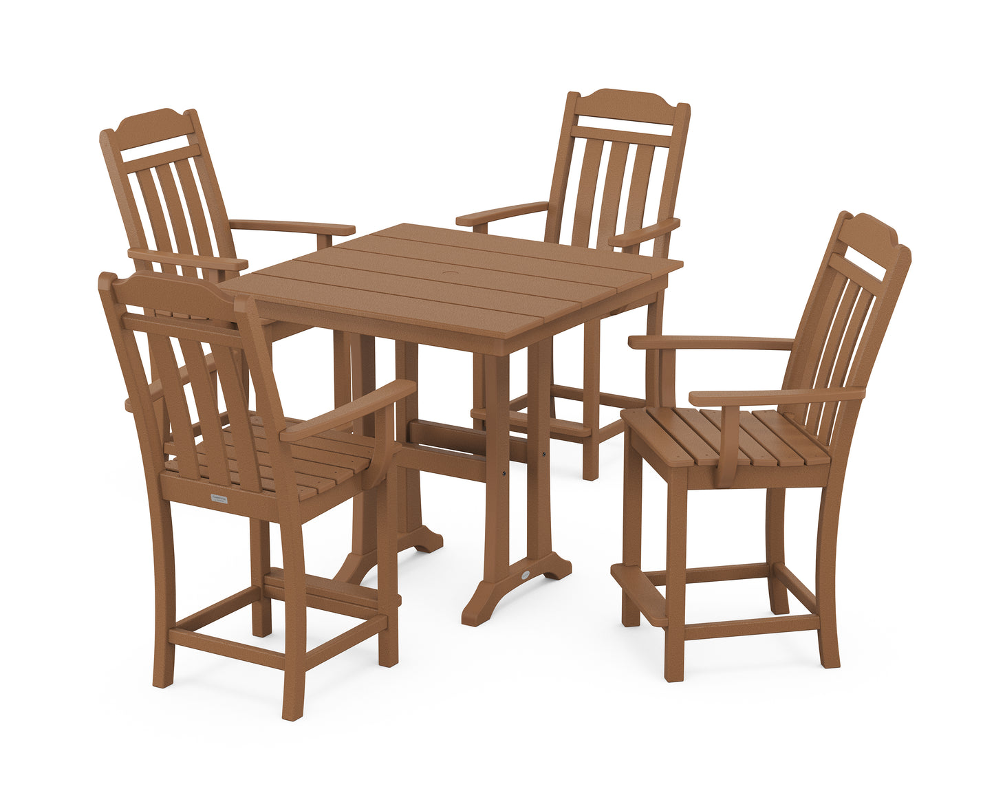 Cottage 5-Piece Farmhouse Counter Set with Trestle Legs