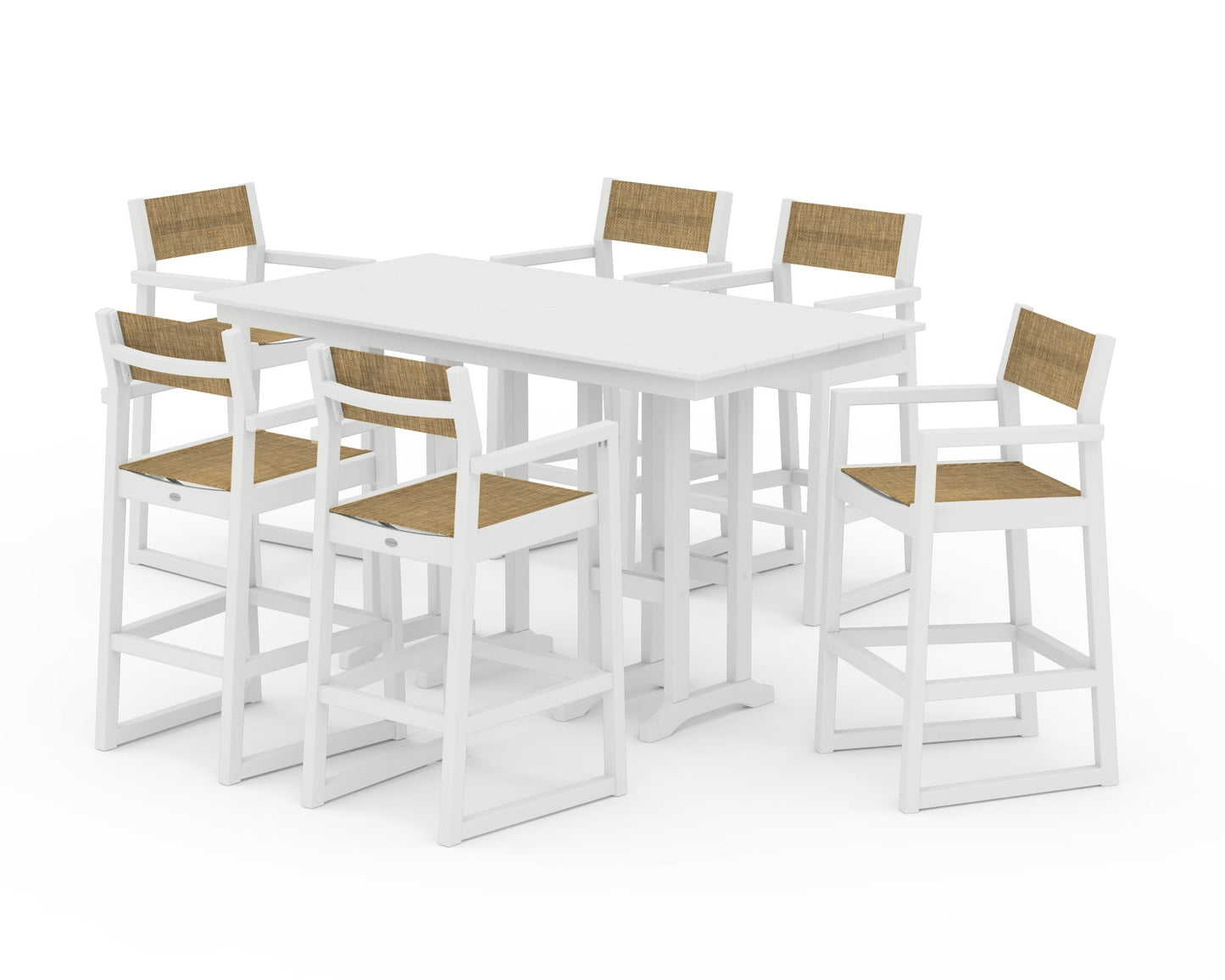 EDGE Sling Arm Chair 7-Piece Farmhouse Bar Set