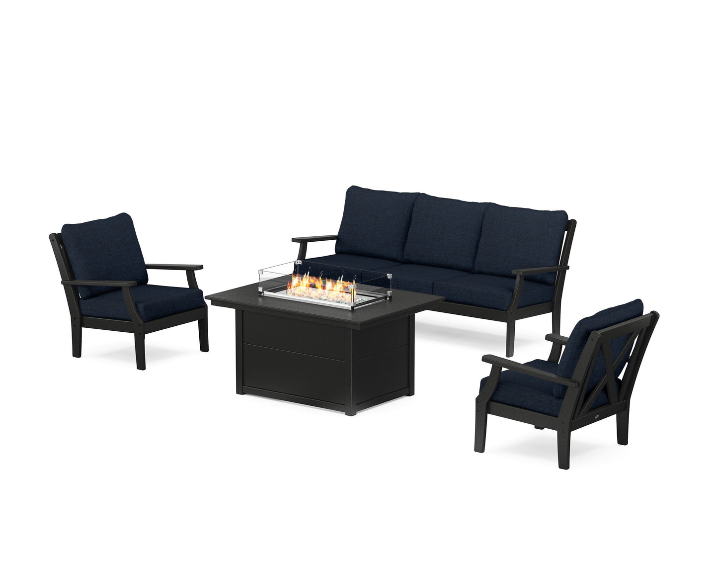 Braxton Deep Seating Fire Pit Table Set