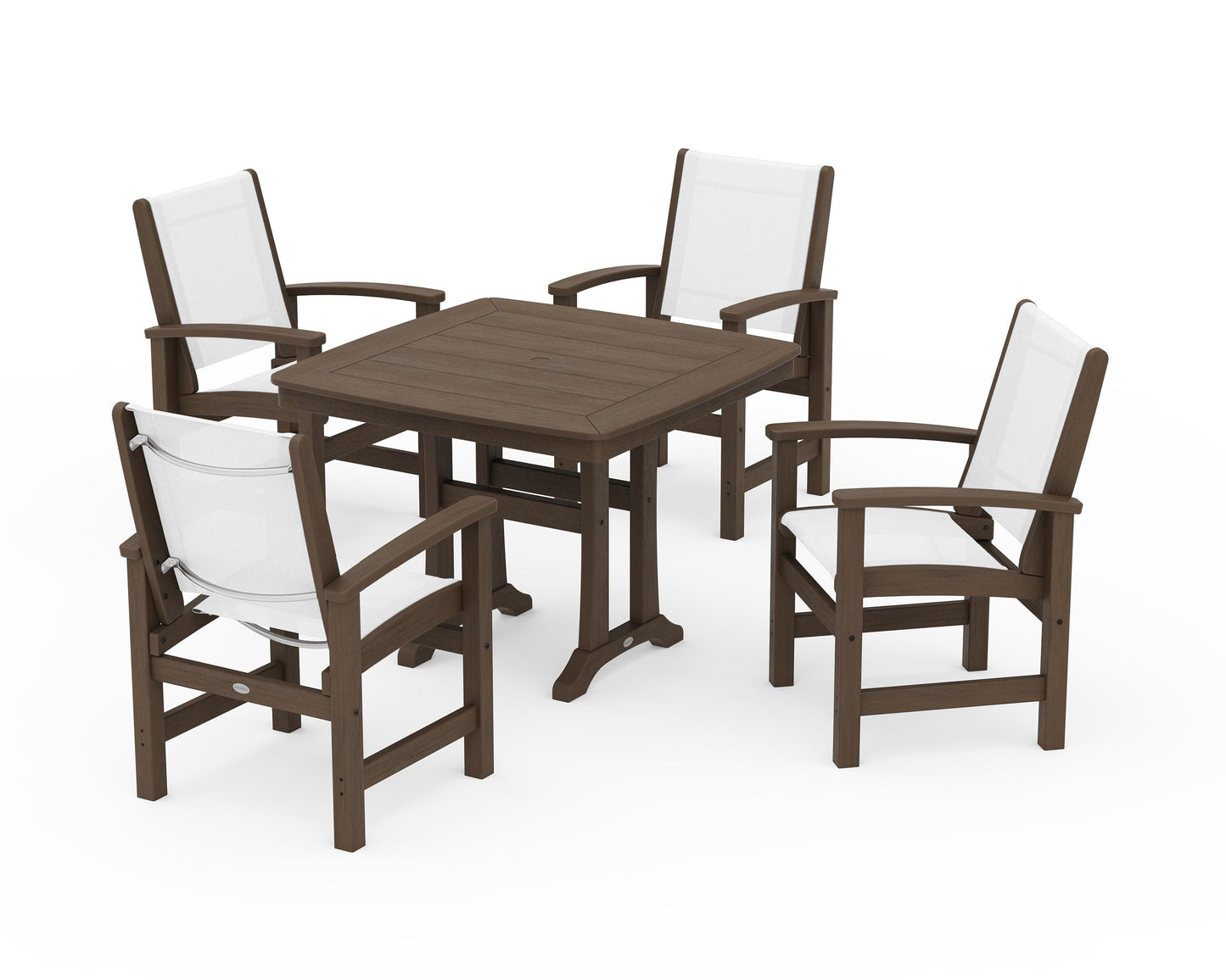 Coastal 5-Piece Dining Set with Trestle Legs