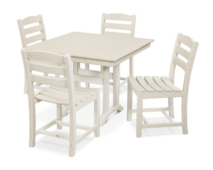La Casa Cafe 5-Piece Farmhouse Trestle Side Chair Dining Set