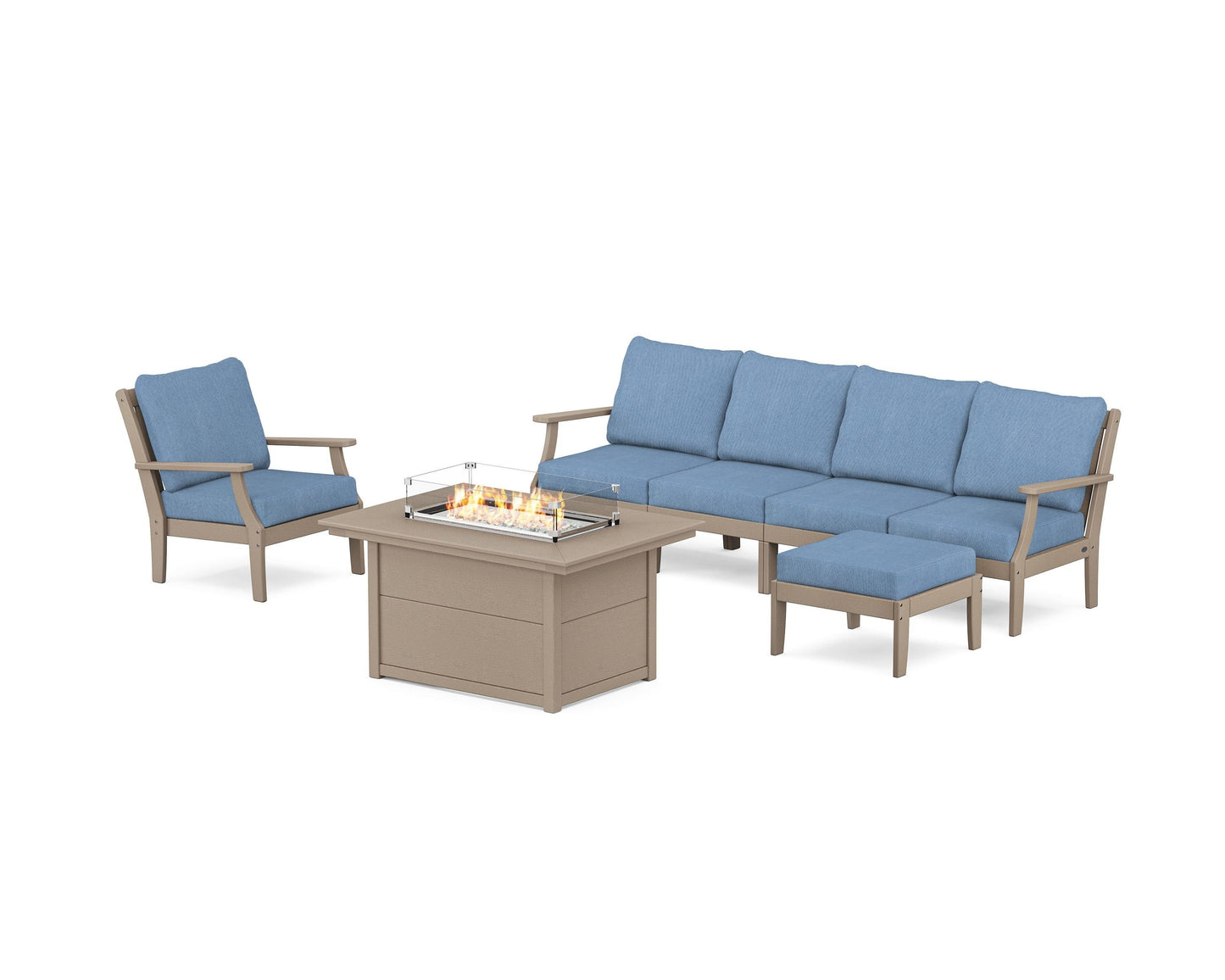 Braxton Sectional Lounge and Fire Pit Set