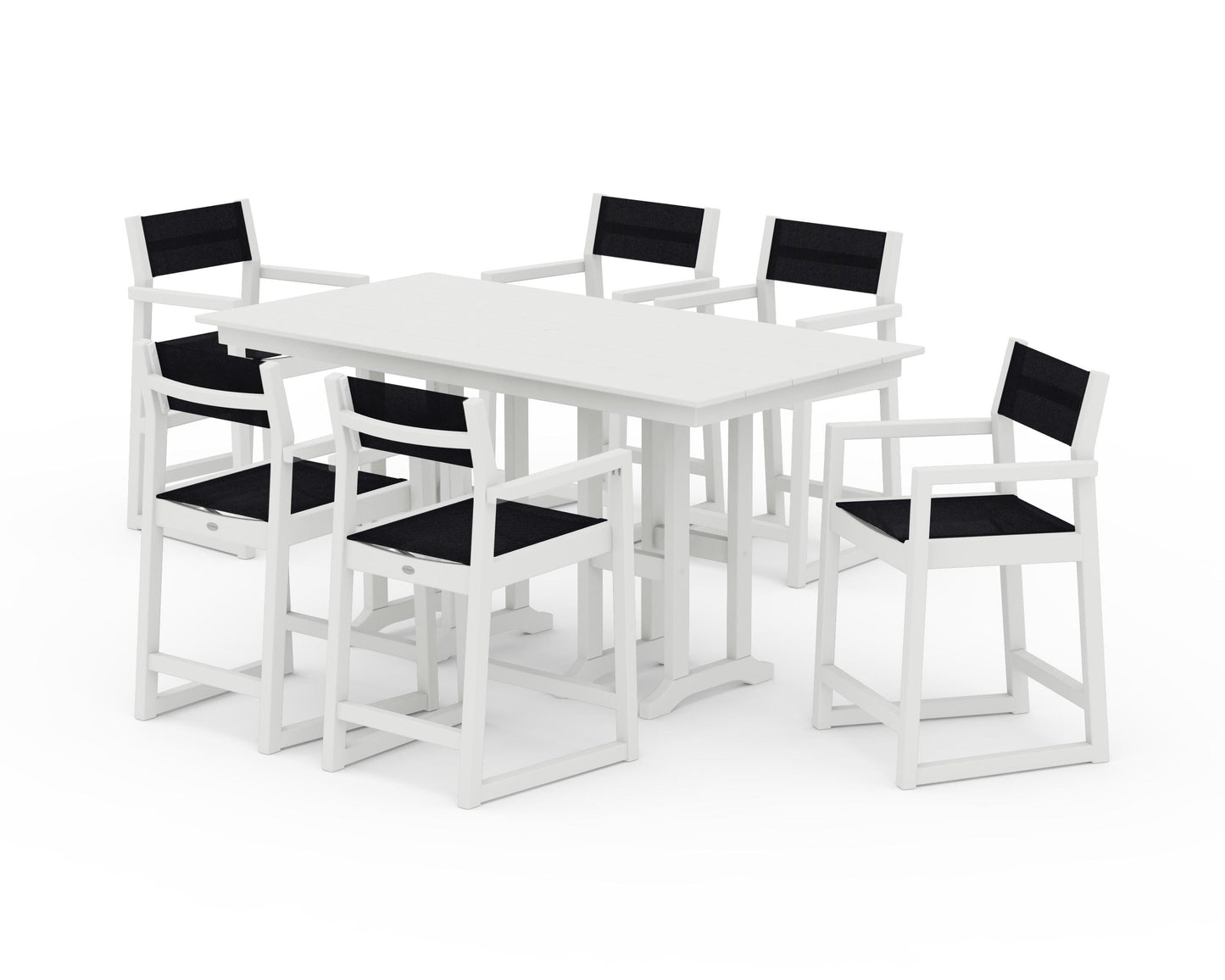 EDGE Sling Arm Chair 7-Piece Farmhouse Counter Set