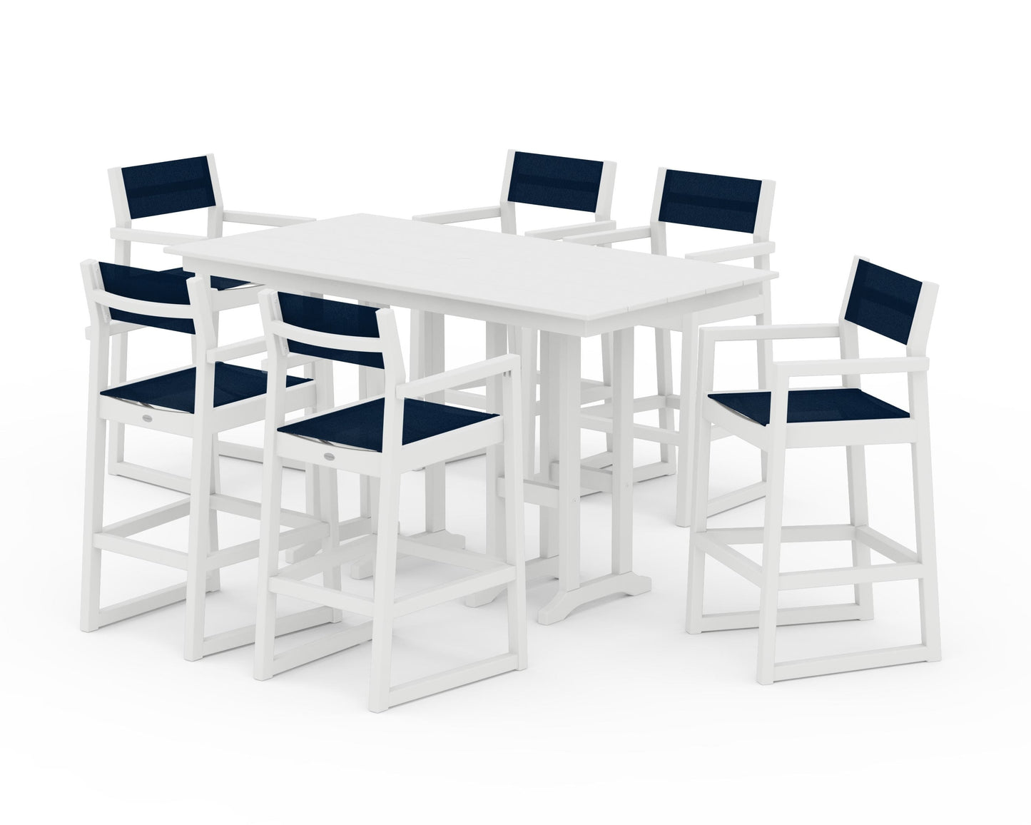 EDGE Sling Arm Chair 7-Piece Farmhouse Bar Set