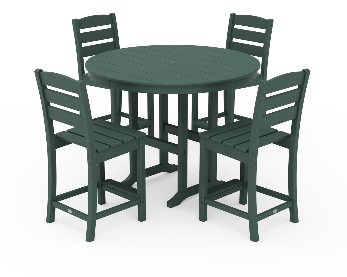 Lakeside 5-Piece Farmhouse Round Side Chair Counter  Set