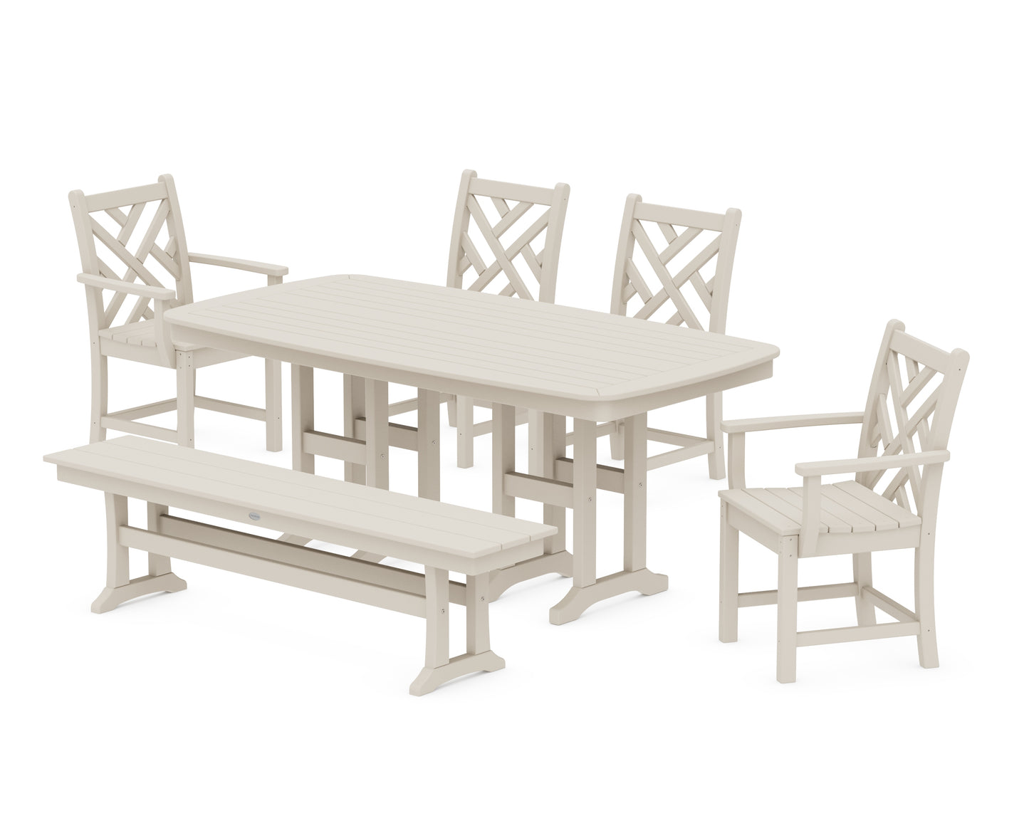 Chippendale 6-Piece Dining Set with Bench