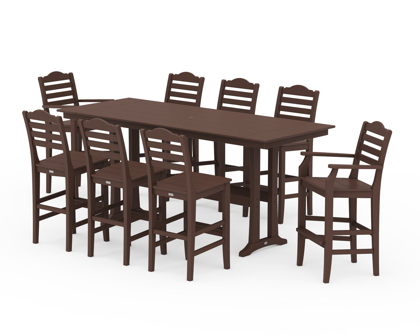 Savannah 9-Piece Farmhouse Bar Set with Trestle Legs