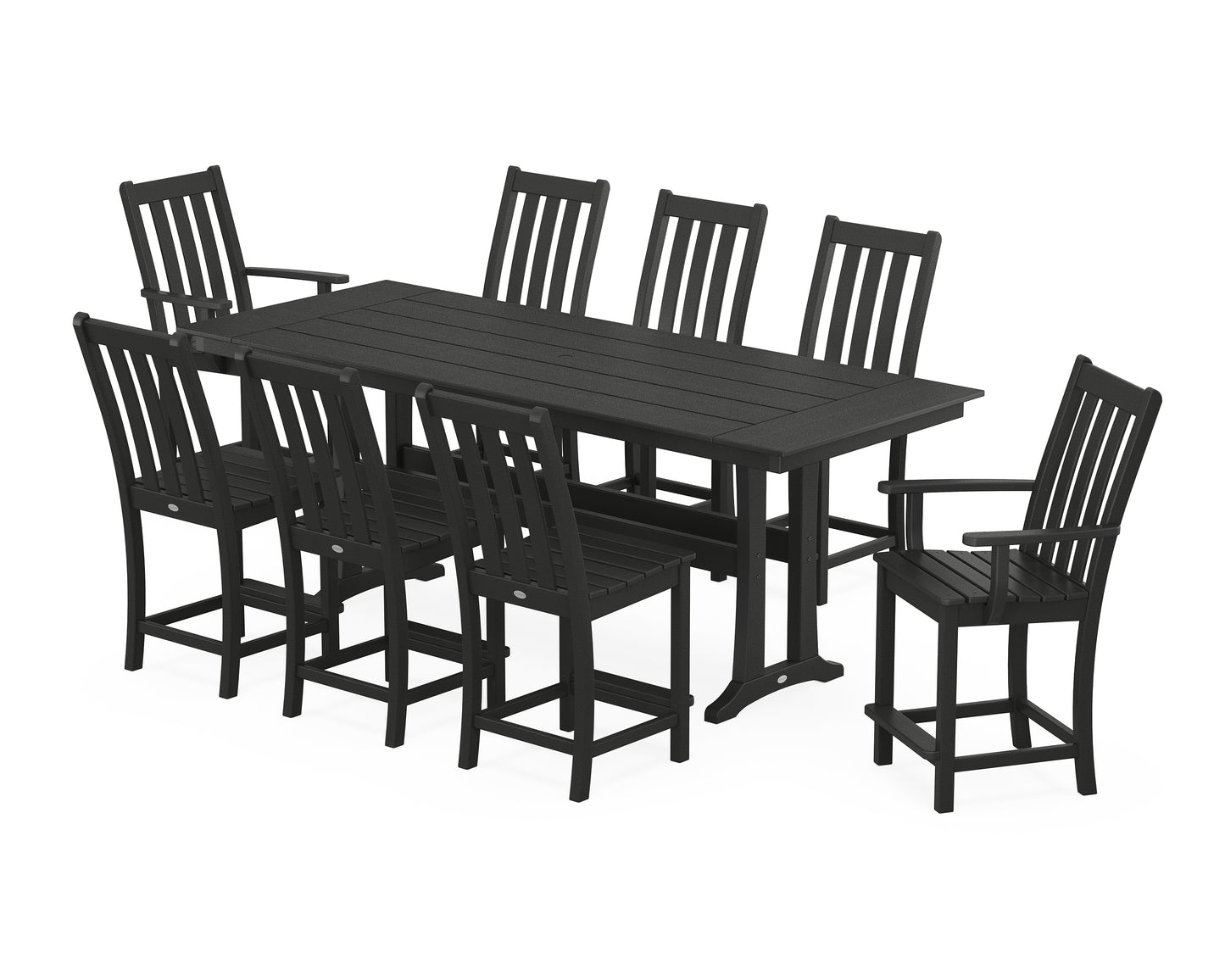 Vineyard 9-Piece Farmhouse Counter Set with Trestle Legs
