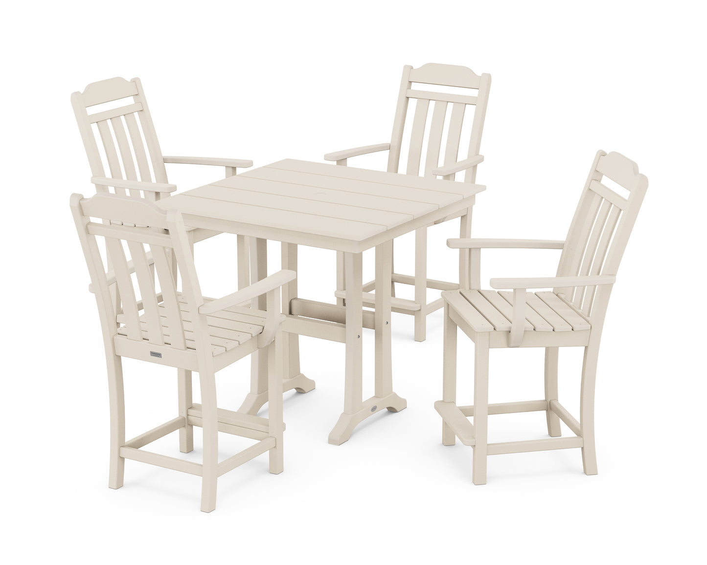 Cottage 5-Piece Farmhouse Counter Set with Trestle Legs