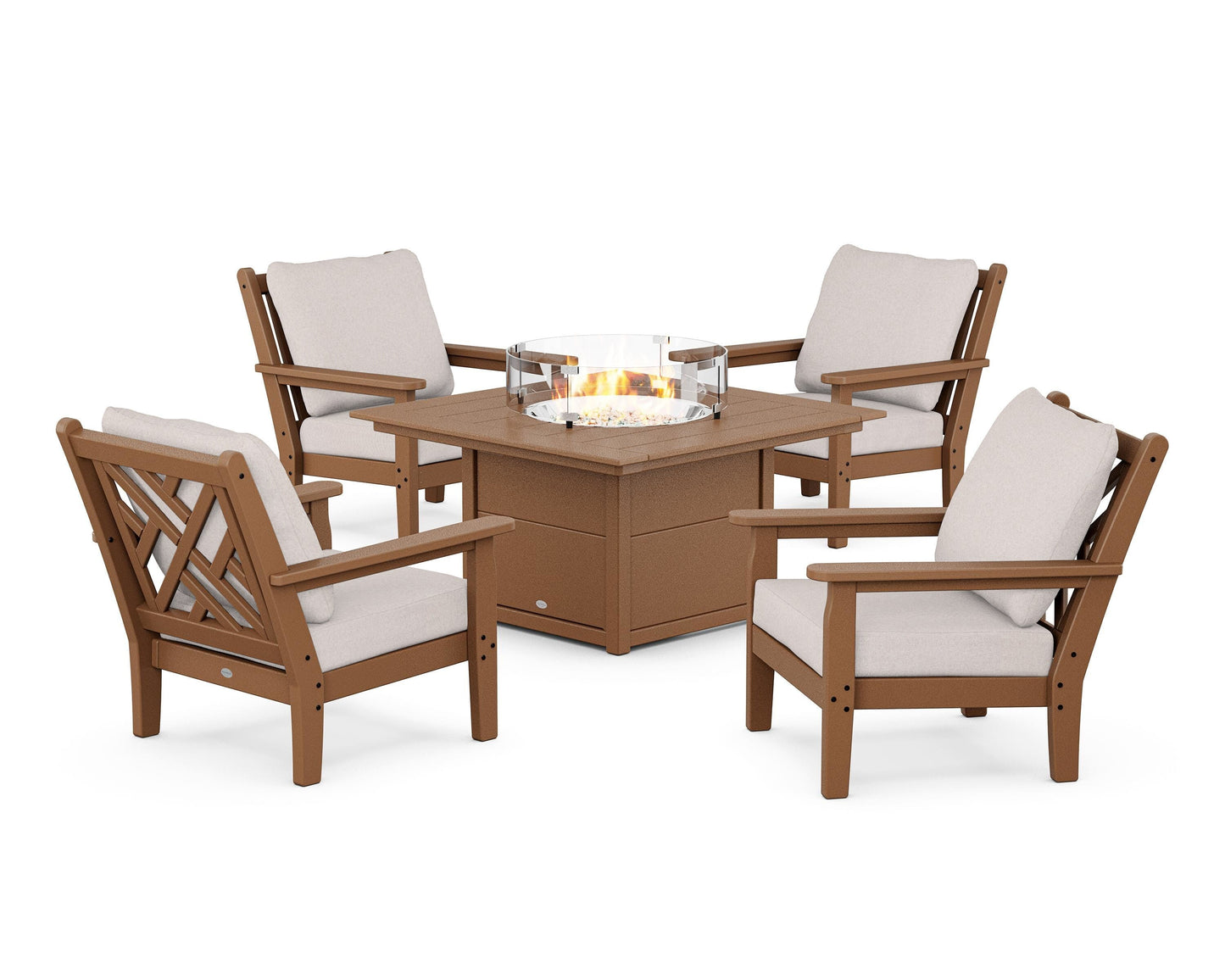 Chippendale 5-Piece Deep Seating Set with Fire Pit Table