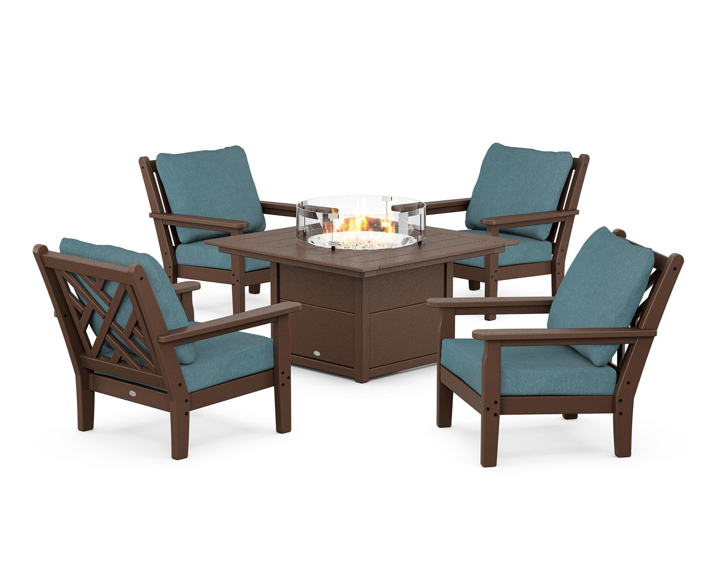 Chippendale 5-Piece Deep Seating Set with Fire Pit Table
