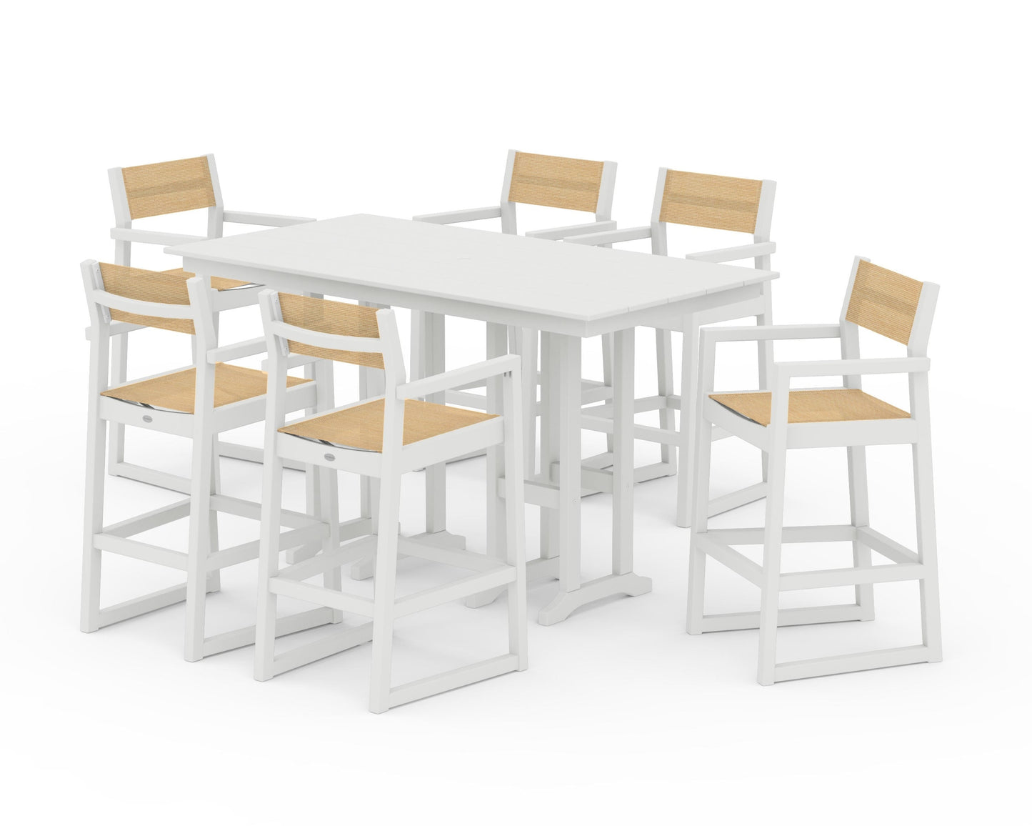 EDGE Sling Arm Chair 7-Piece Farmhouse Bar Set