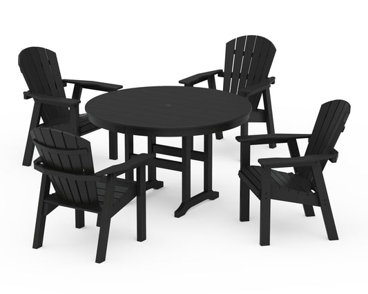 Seashell 5-Piece Round Farmhouse Dining Set