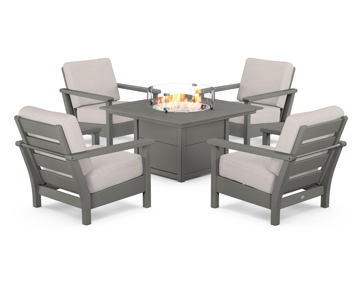Harbour 5-Piece Conversation Set with Fire Pit Table