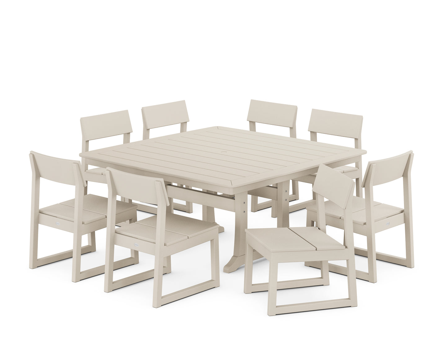 EDGE Side Chair 9-Piece Dining Set with Trestle Legs