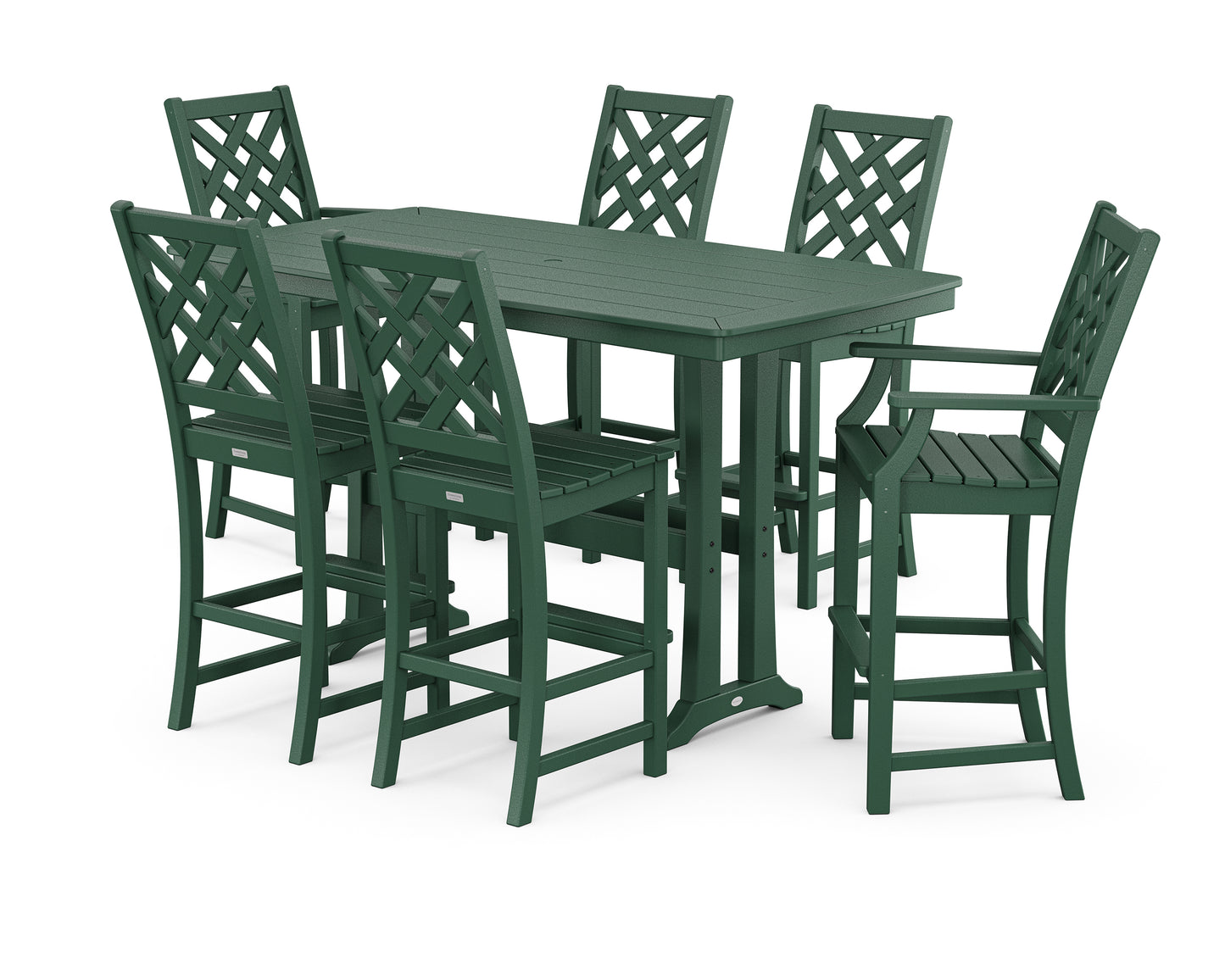 Wovendale 7-Piece Bar Set with Trestle Legs
