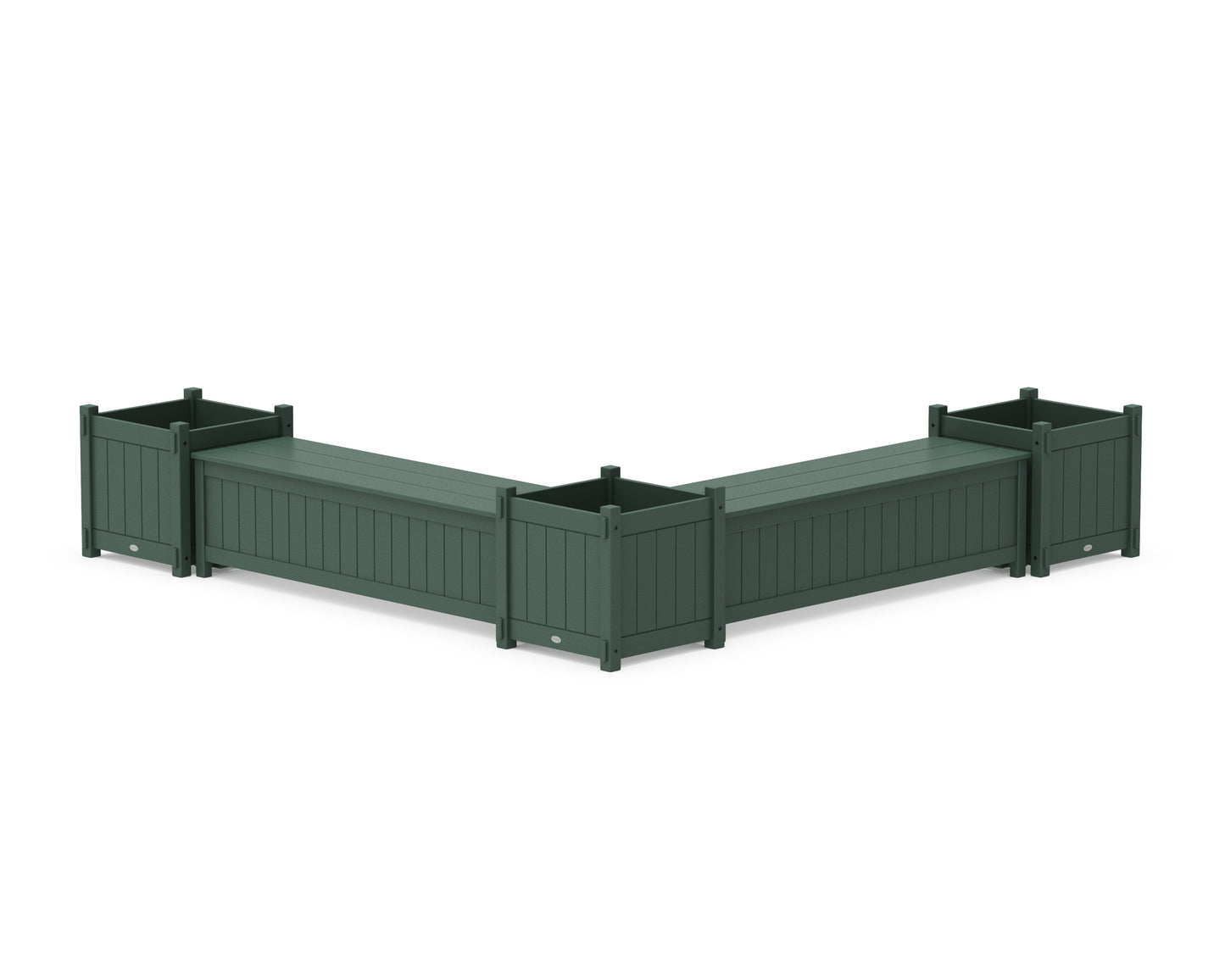 60" Vineyard L- Shaped Planter Storage Bench Corner Set- Large