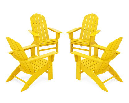 4-Piece Vineyard Curveback Adirondack Chair Conversation Set