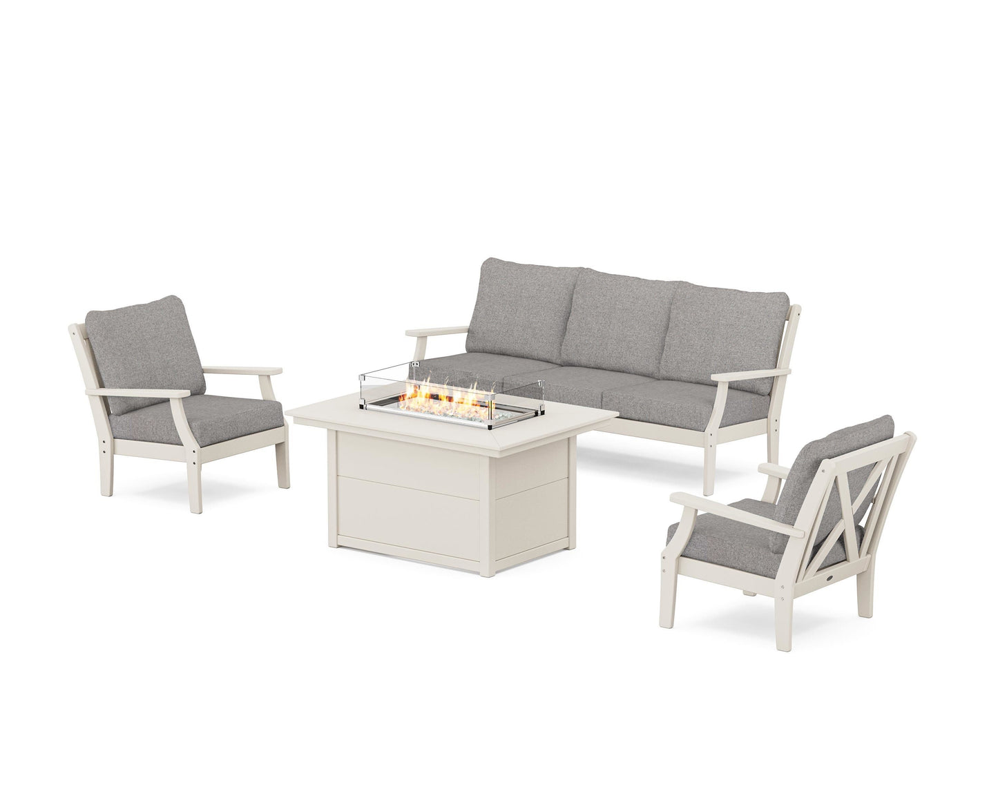 Braxton Deep Seating Fire Pit Table Set
