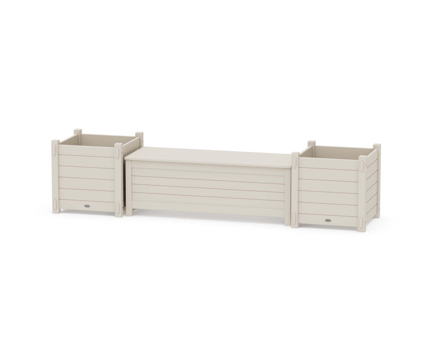 48" Nautical Straight Planter Storage Bench Set- Large