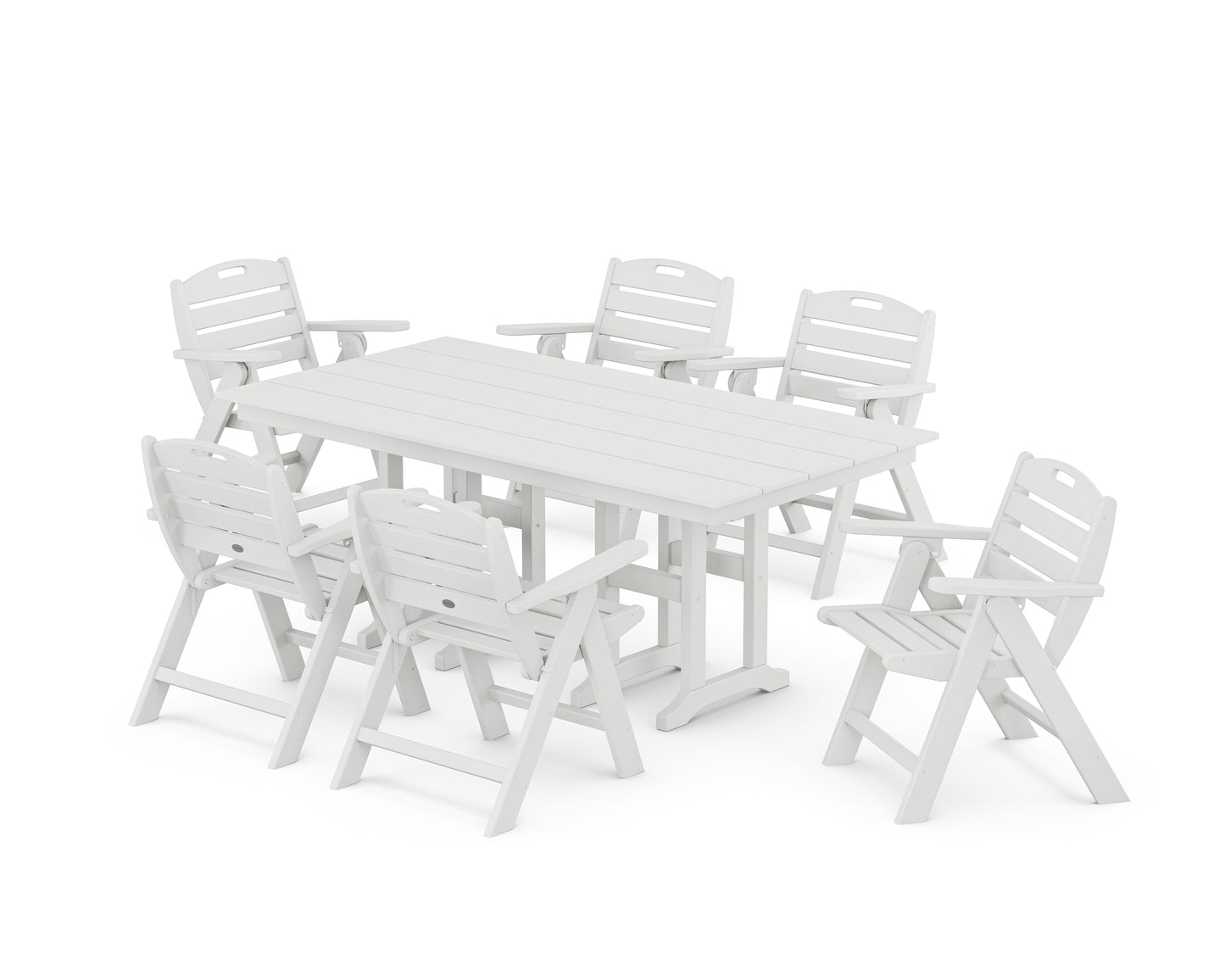 Nautical Lowback 7-Piece Farmhouse Dining Set
