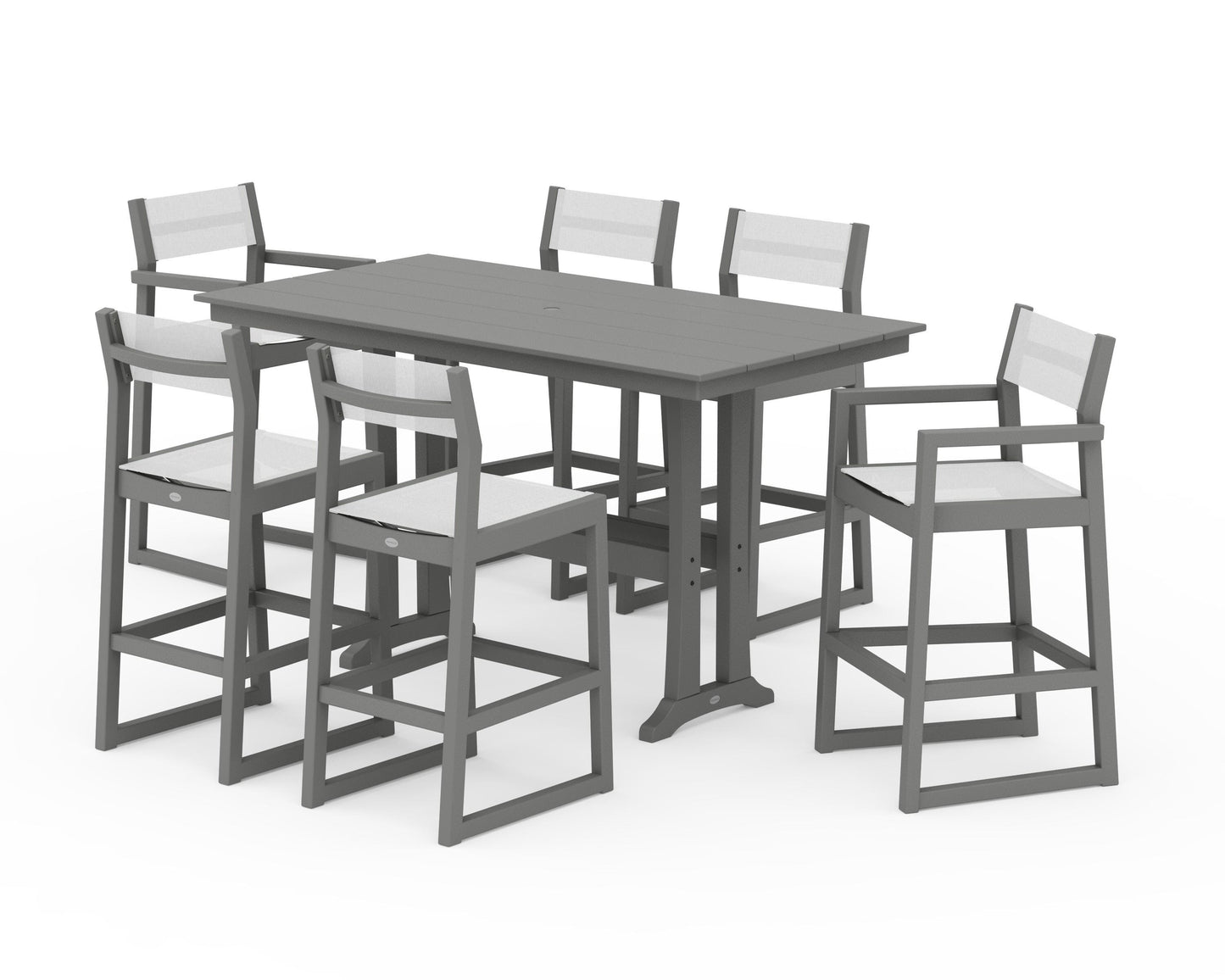EDGE Sling 7-Piece Farmhouse Bar Set with Trestle Legs