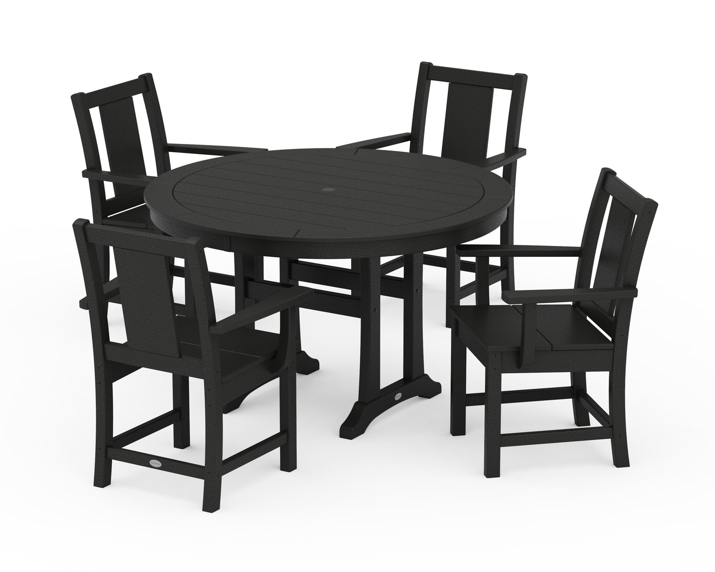 Prairie 5-Piece Round Dining Set with Trestle Legs