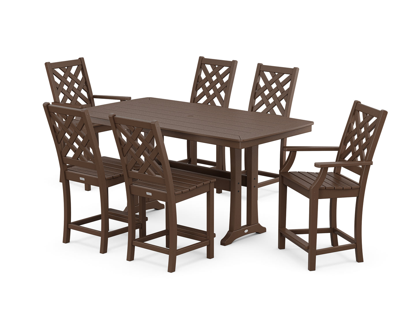 Wovendale 7-Piece Counter Set with Trestle Legs