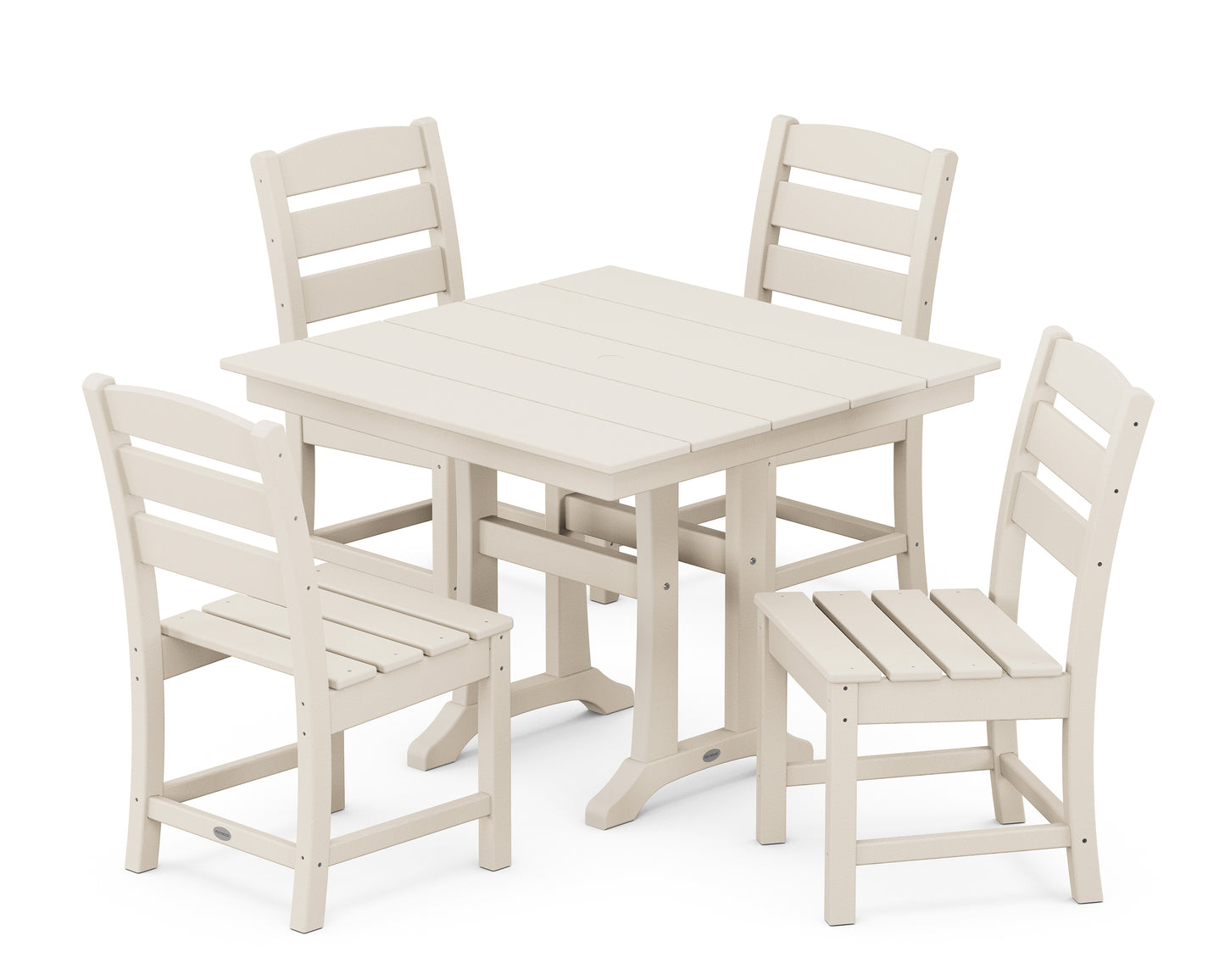 Lakeside 5-Piece Farmhouse Trestle Side Chair Dining Set