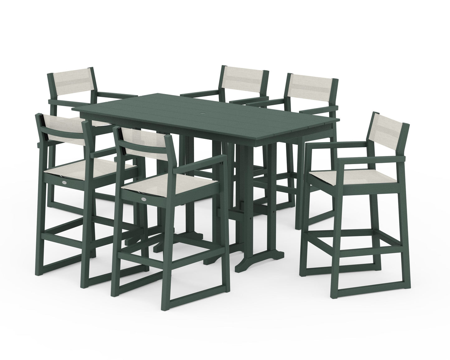 EDGE Sling Arm Chair 7-Piece Farmhouse Bar Set