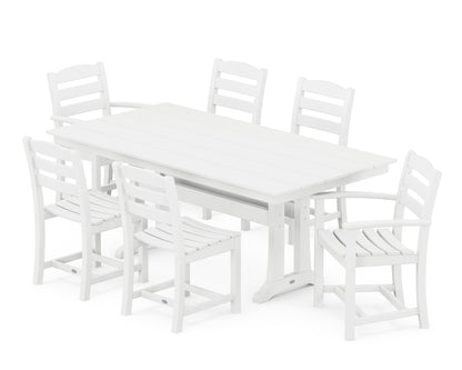 La Casa Cafe 7-Piece Farmhouse Dining Set with Trestle Legs