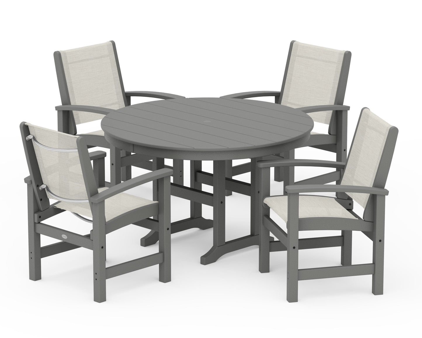 Coastal 5-Piece Round Farmhouse Dining Set