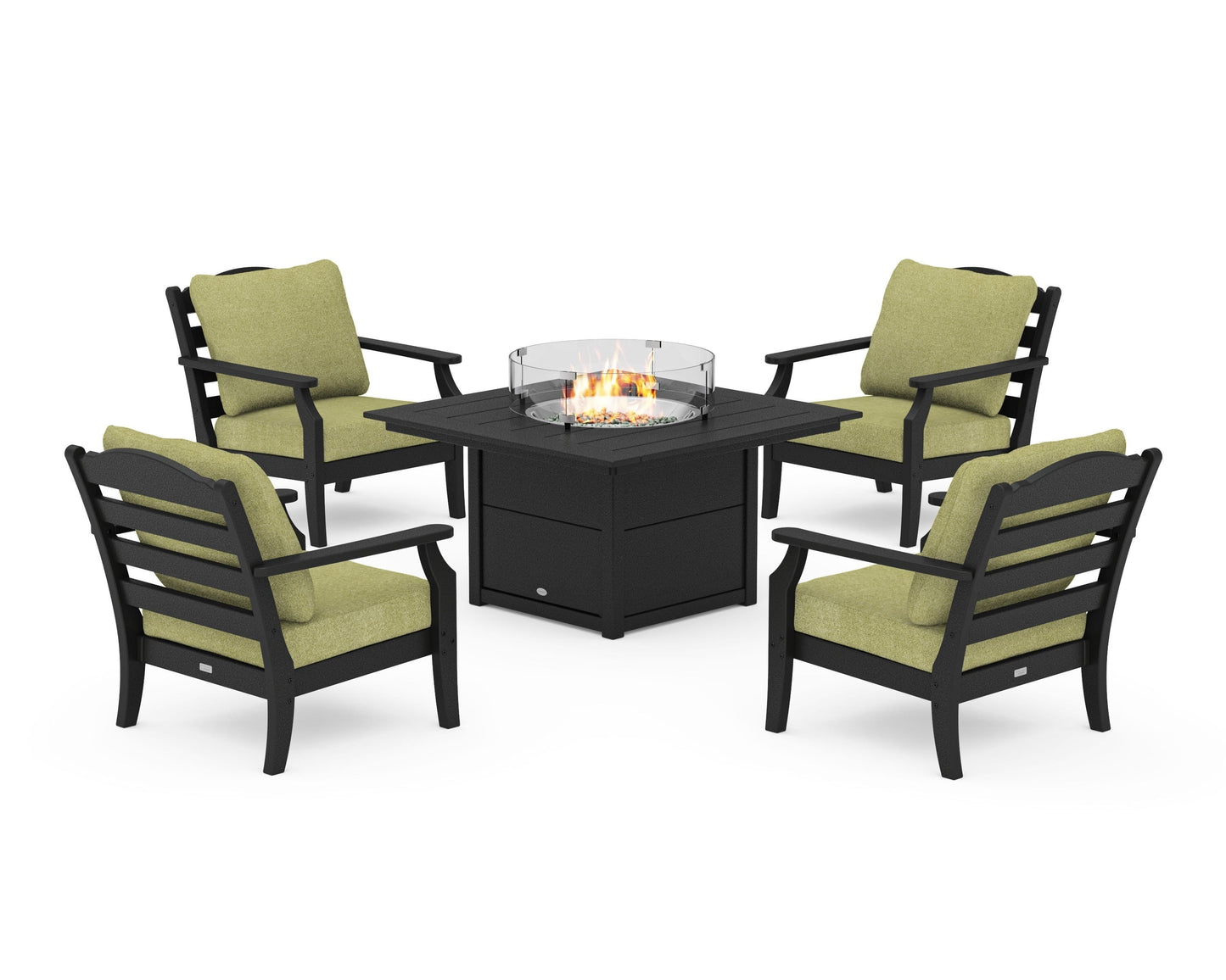 Savannah 5-Piece Deep Seating Set with Fire Pit Table