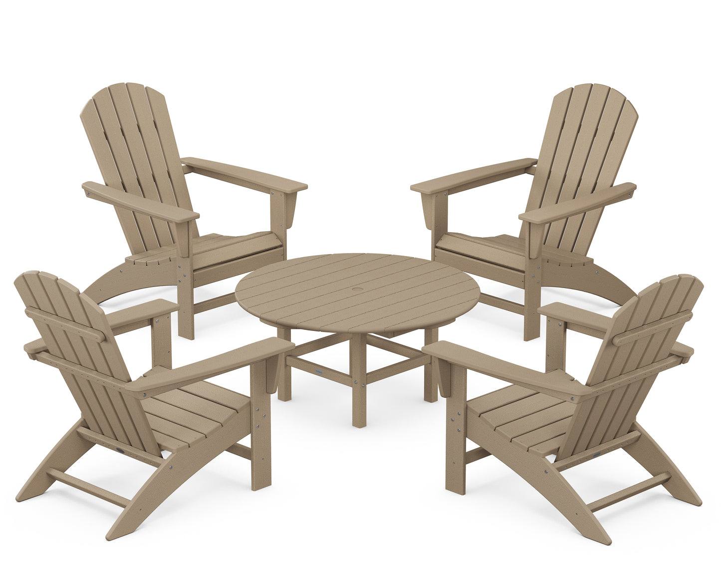 Nautical 5-Piece Adirondack Chair Conversation Set