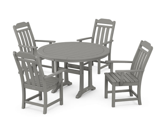 Country Living 5-Piece Round Dining Set with Trestle Legs