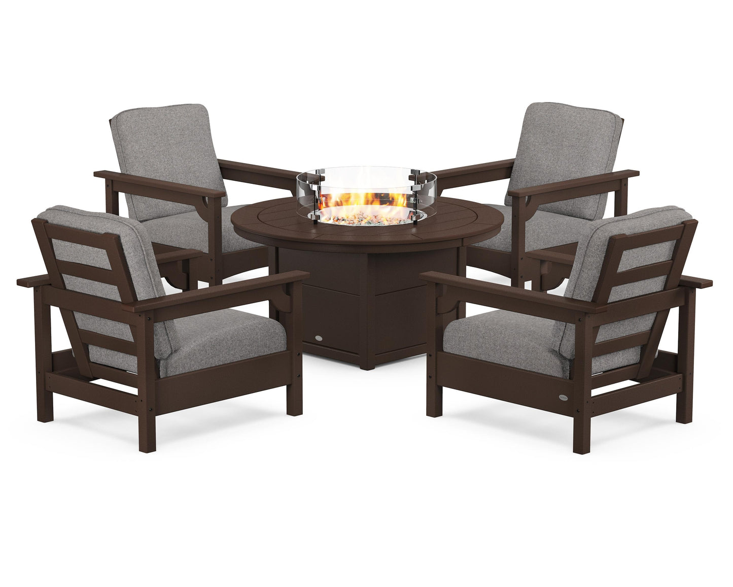 Club 5-Piece Conversation Set with Fire Pit Table