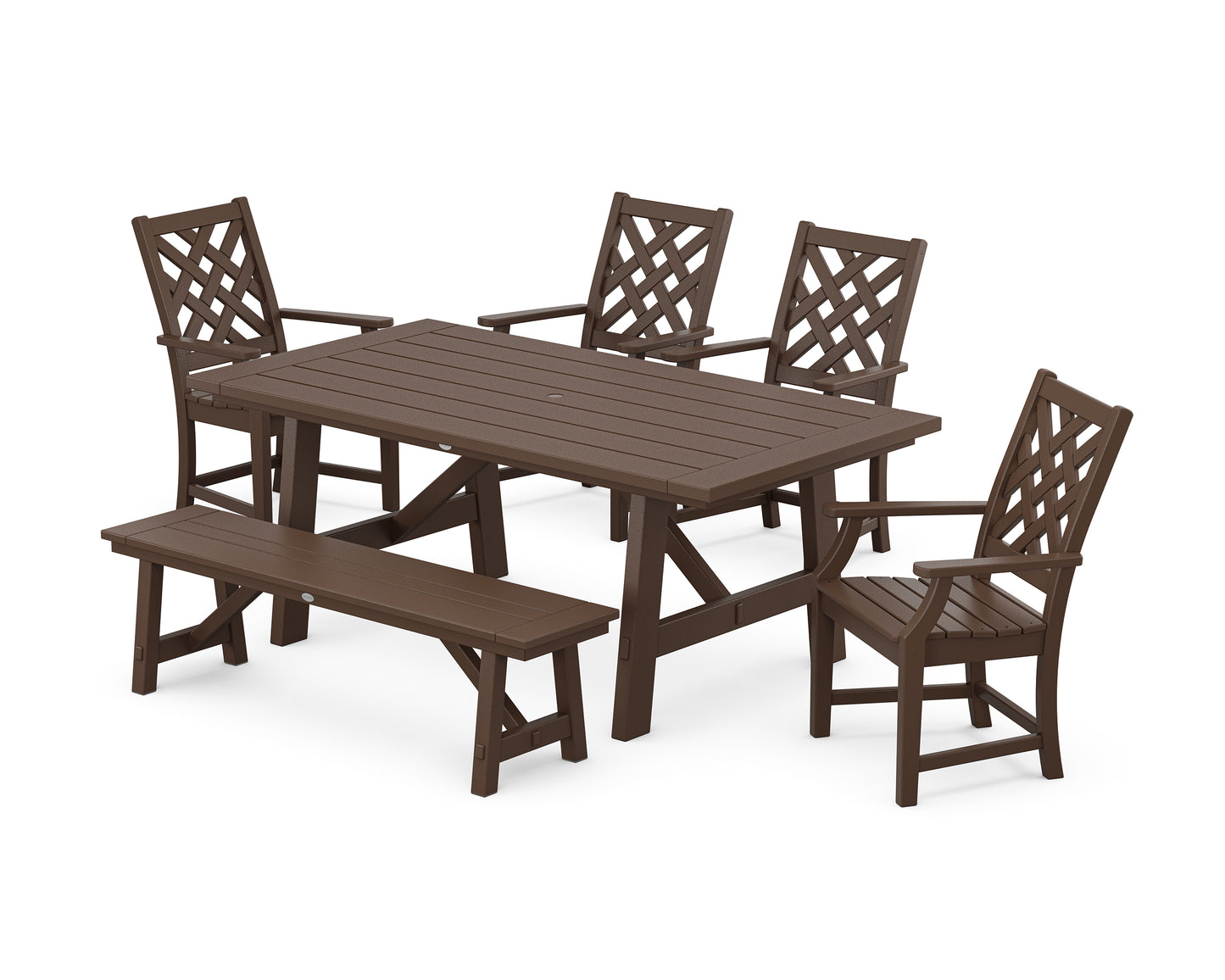 Wovendale 6-Piece Rustic Farmhouse Dining Set with Bench