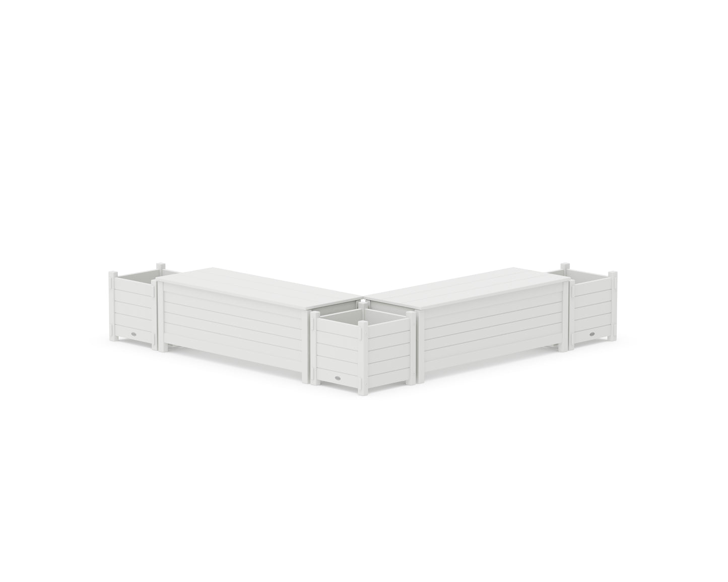 48" Nautical L- Shaped Planter Storage Bench Corner Set
